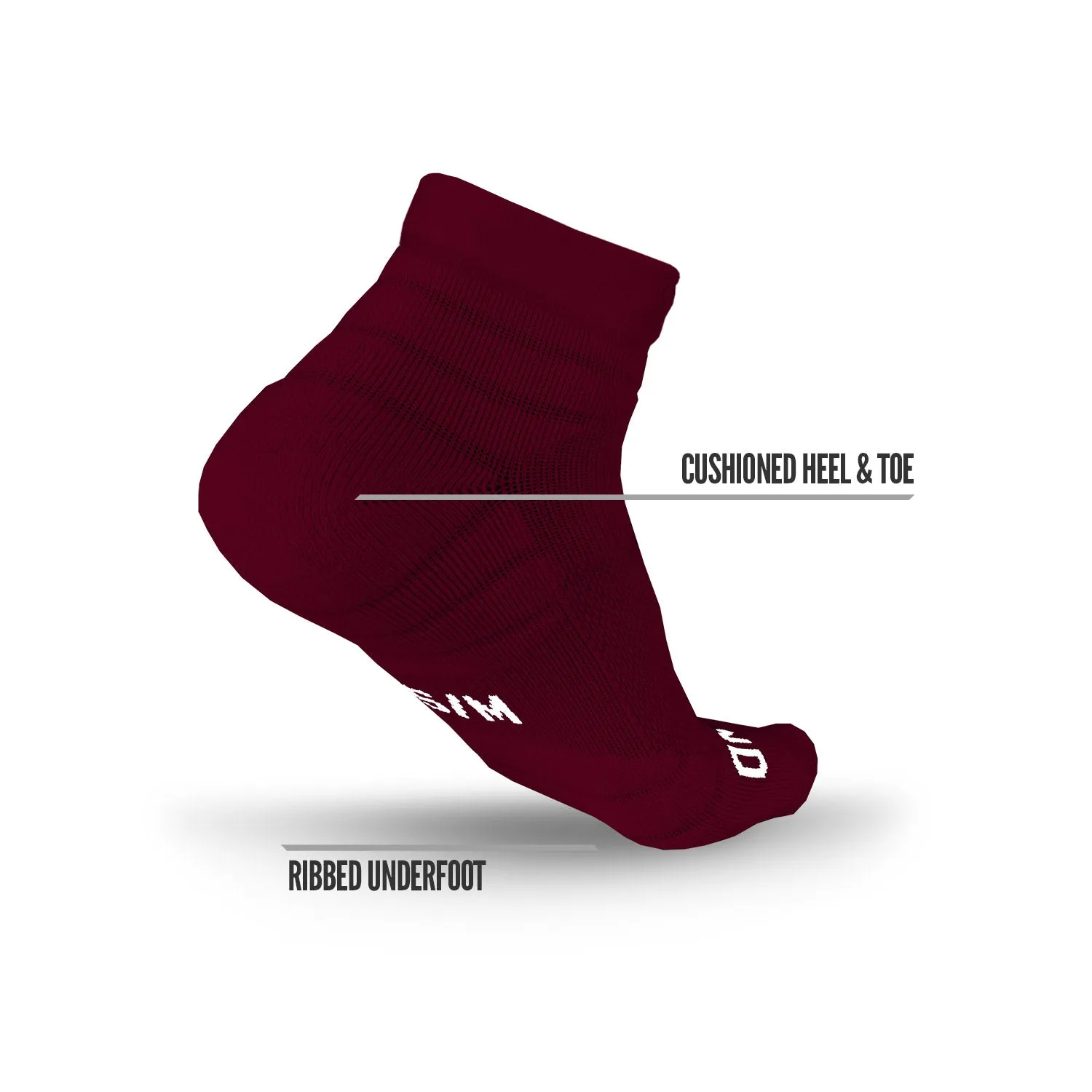 NXTRND Quarter Socks Maroon 3-Pairs