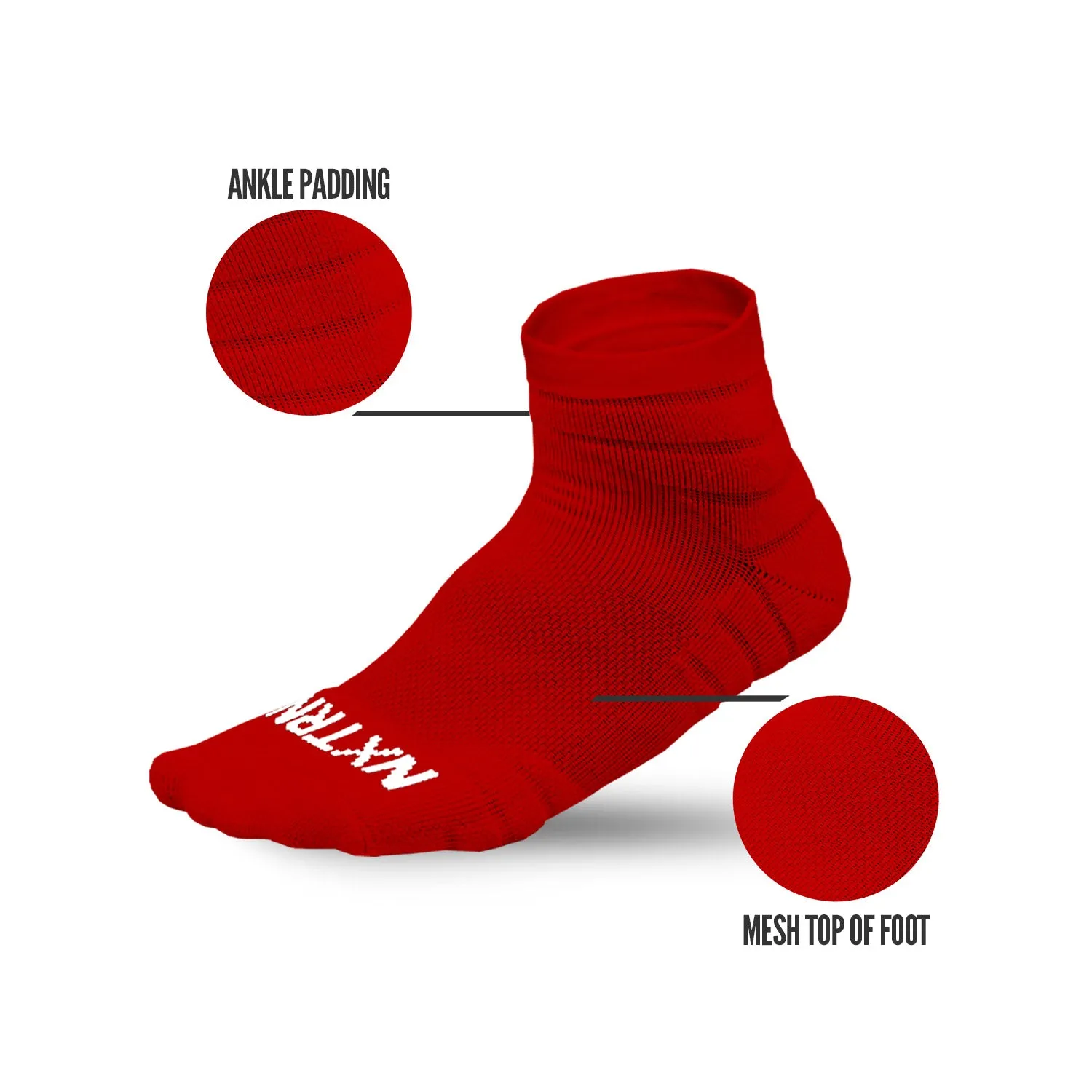 NXTRND Quarter Socks Red 3-Pairs