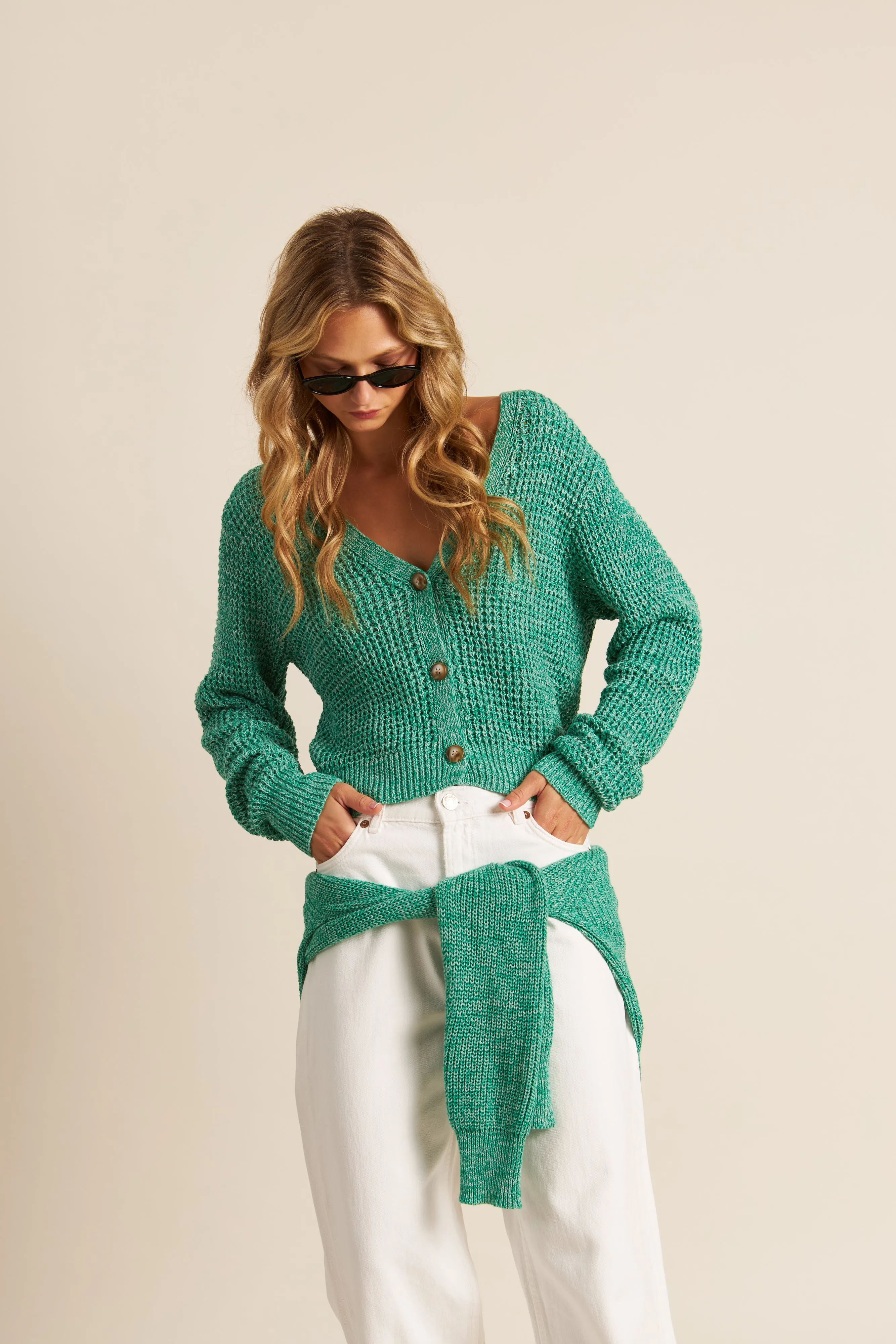 OLLIE WAFFLE KNIT CARDI