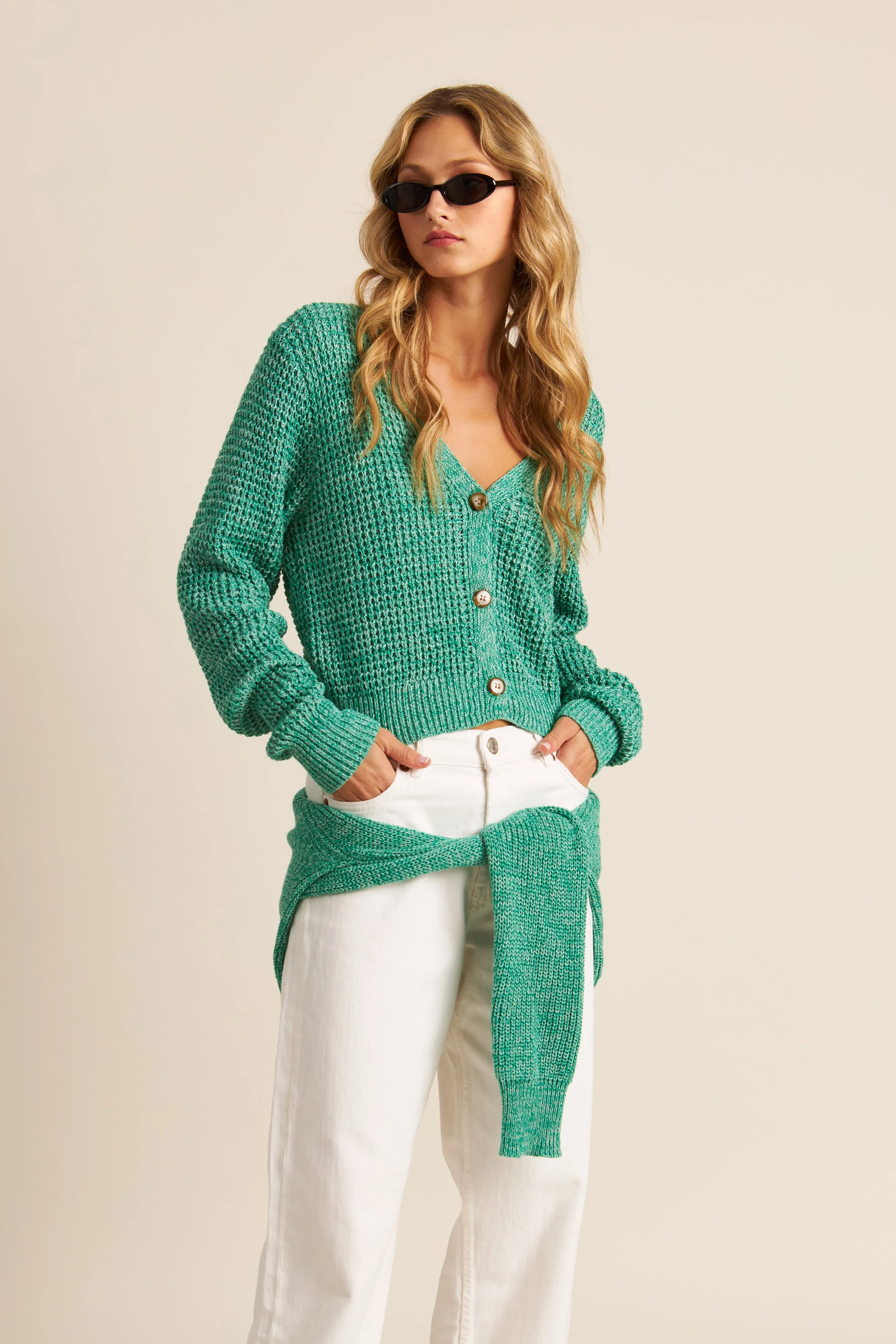 OLLIE WAFFLE KNIT CARDI