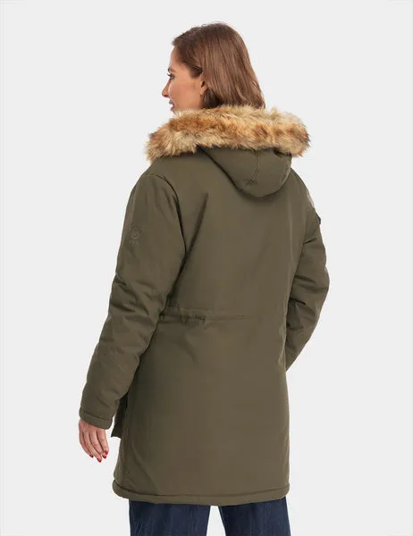 (Open-box) Women's Heated Thermolite® Parka (4 Heating Zones) - Red/Olive