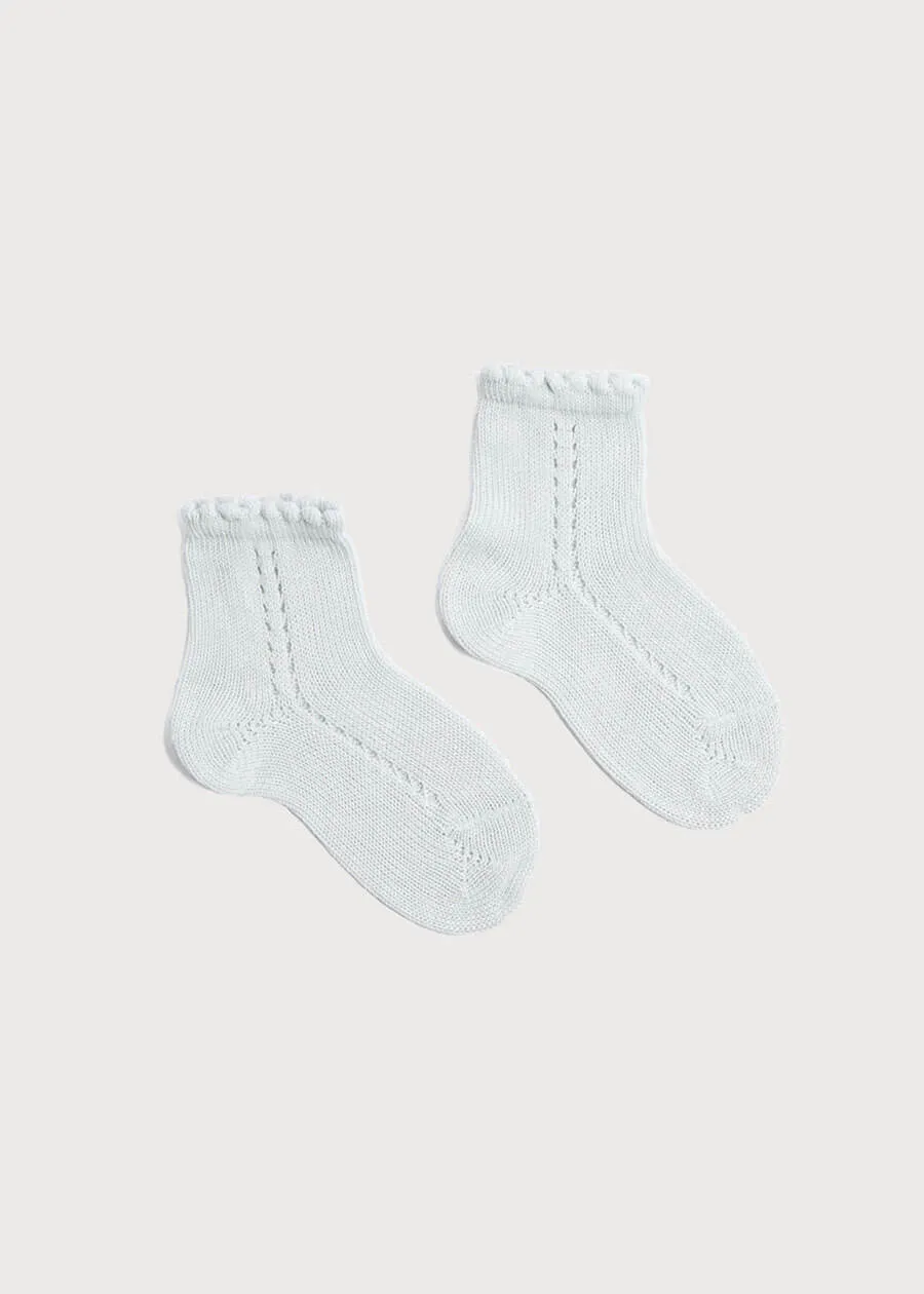 Openwork short socks - Pale grey (0mths-8yrs)