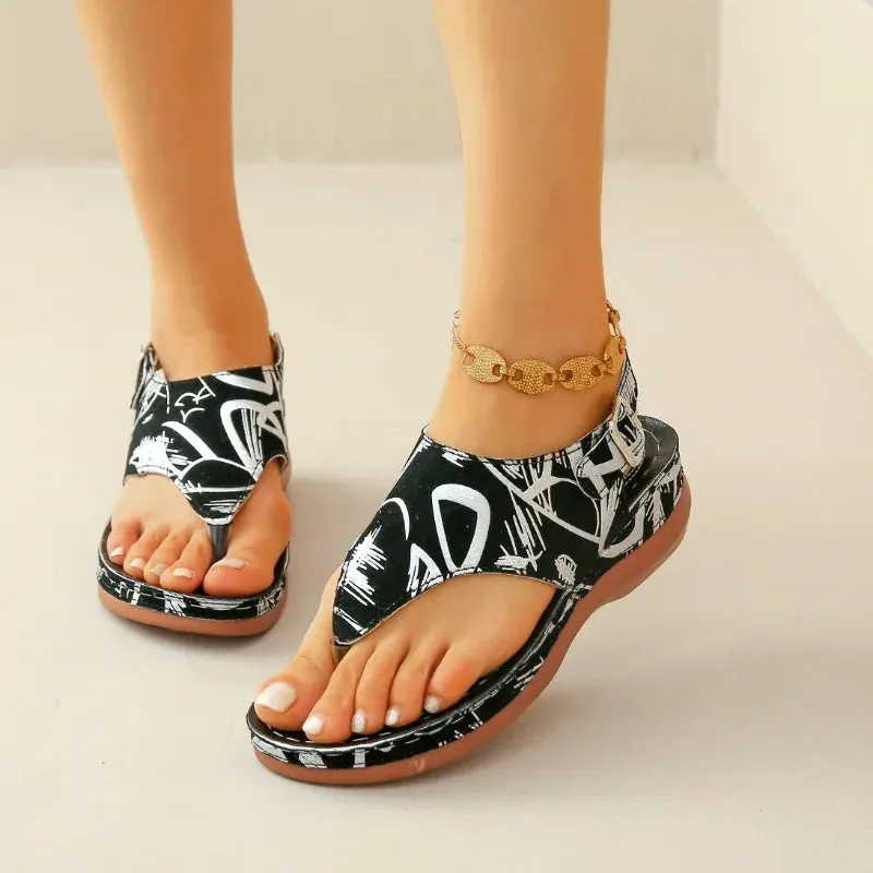 Orthopedic Wedge Heels Sandals Fashion Buckle Shoes