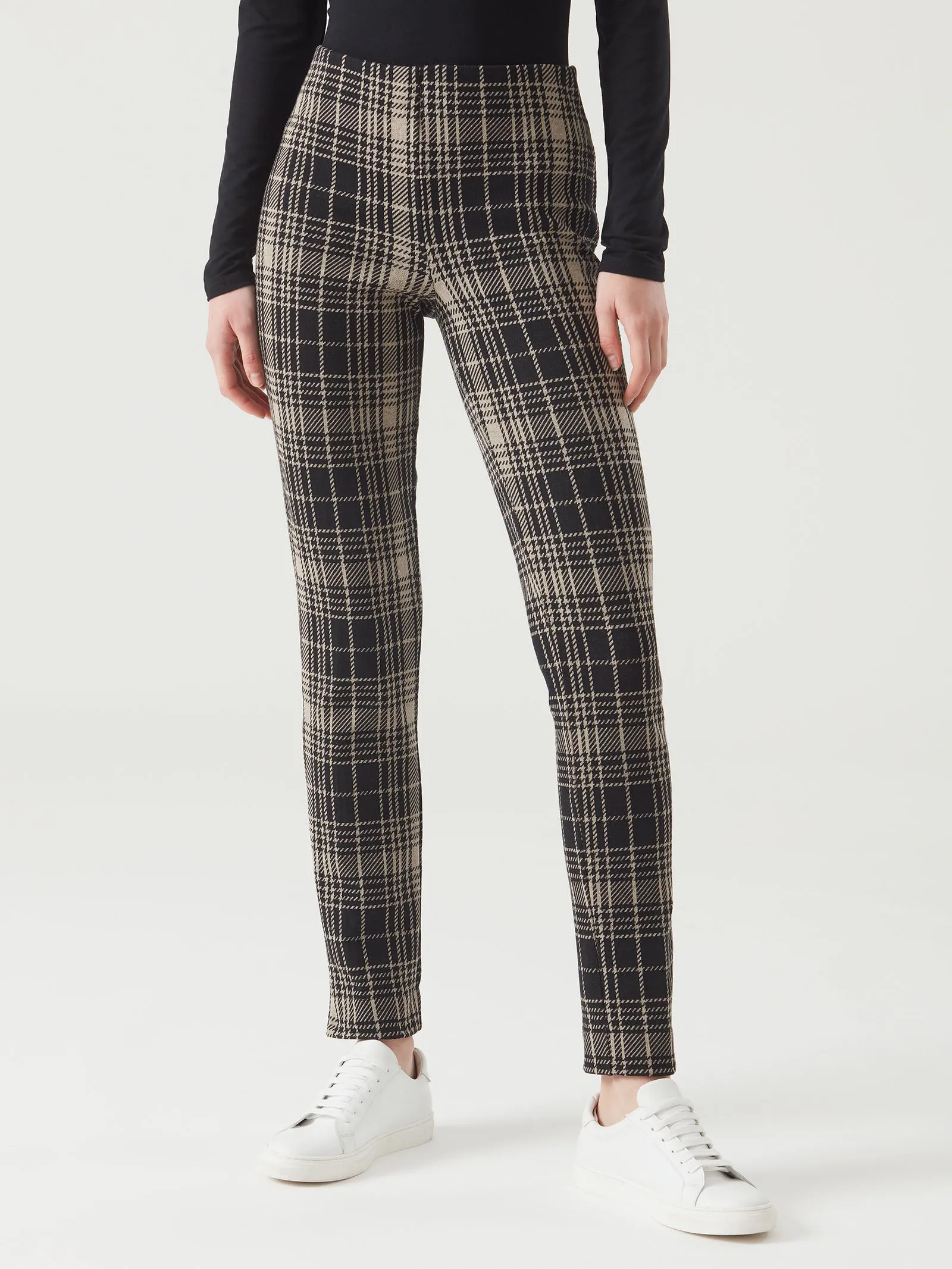 Pantalone a sigaretta in Eco Jacquard tartan