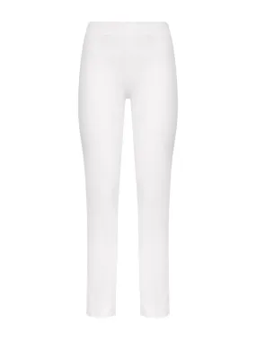 Pantalone a sigaretta in maglia denim - Bianco