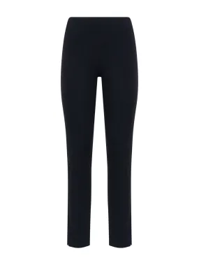 Pantalone a sigaretta in maglia denim - Nero