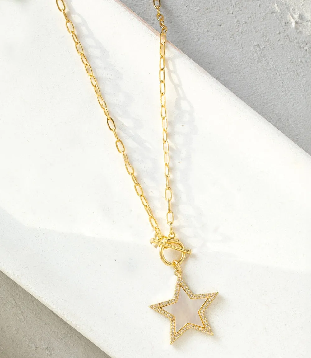 Pavé Star Toggle Necklace