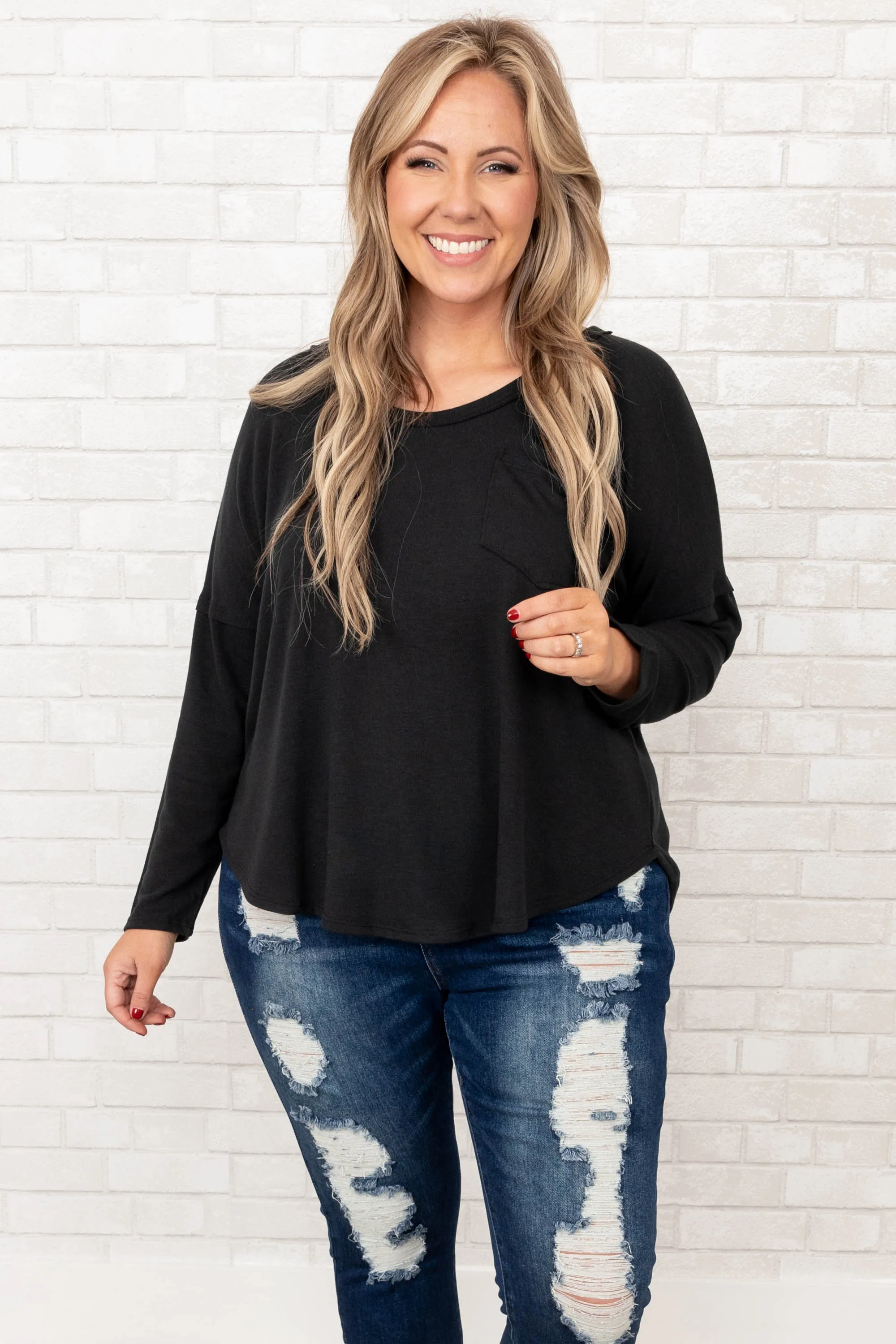 Plain As Day Top, Black