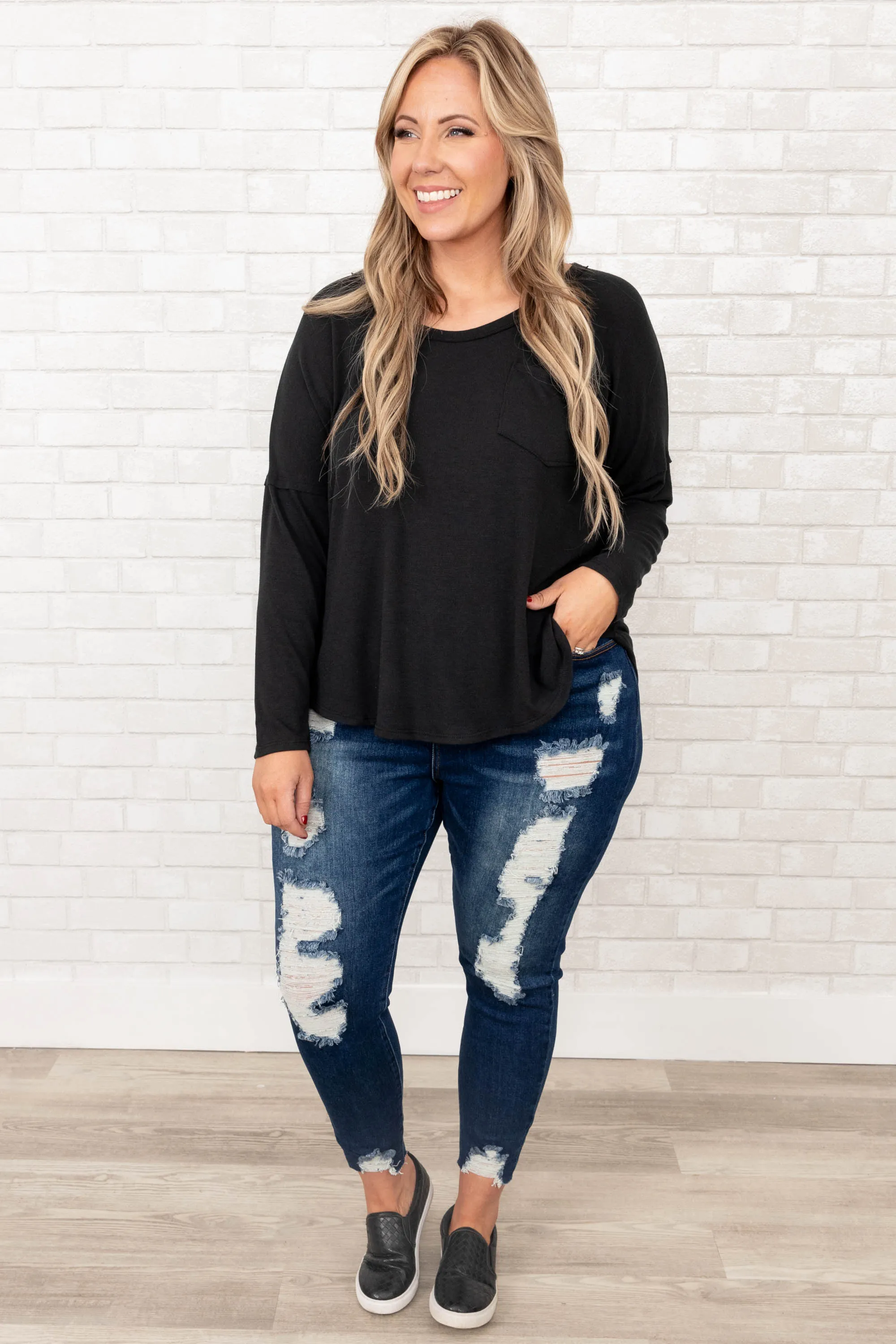 Plain As Day Top, Black