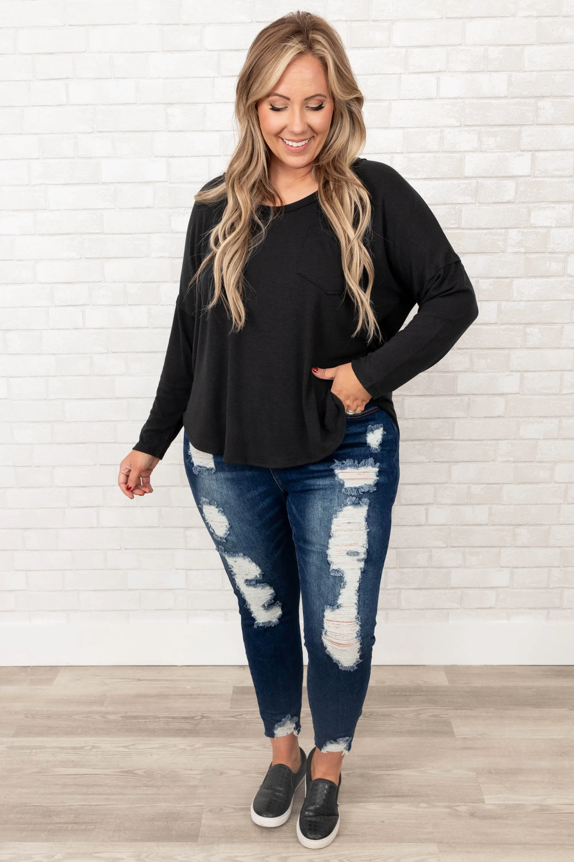 Plain As Day Top, Black