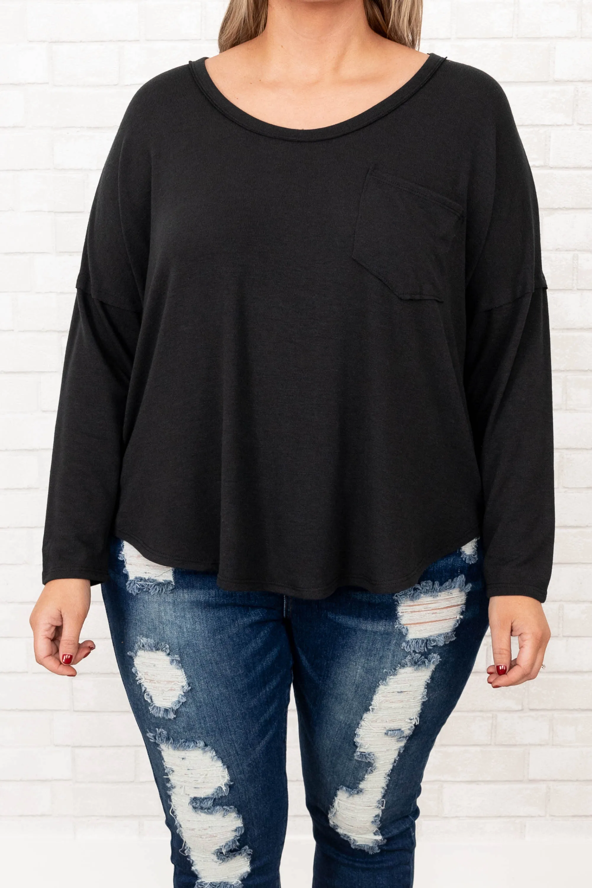 Plain As Day Top, Black