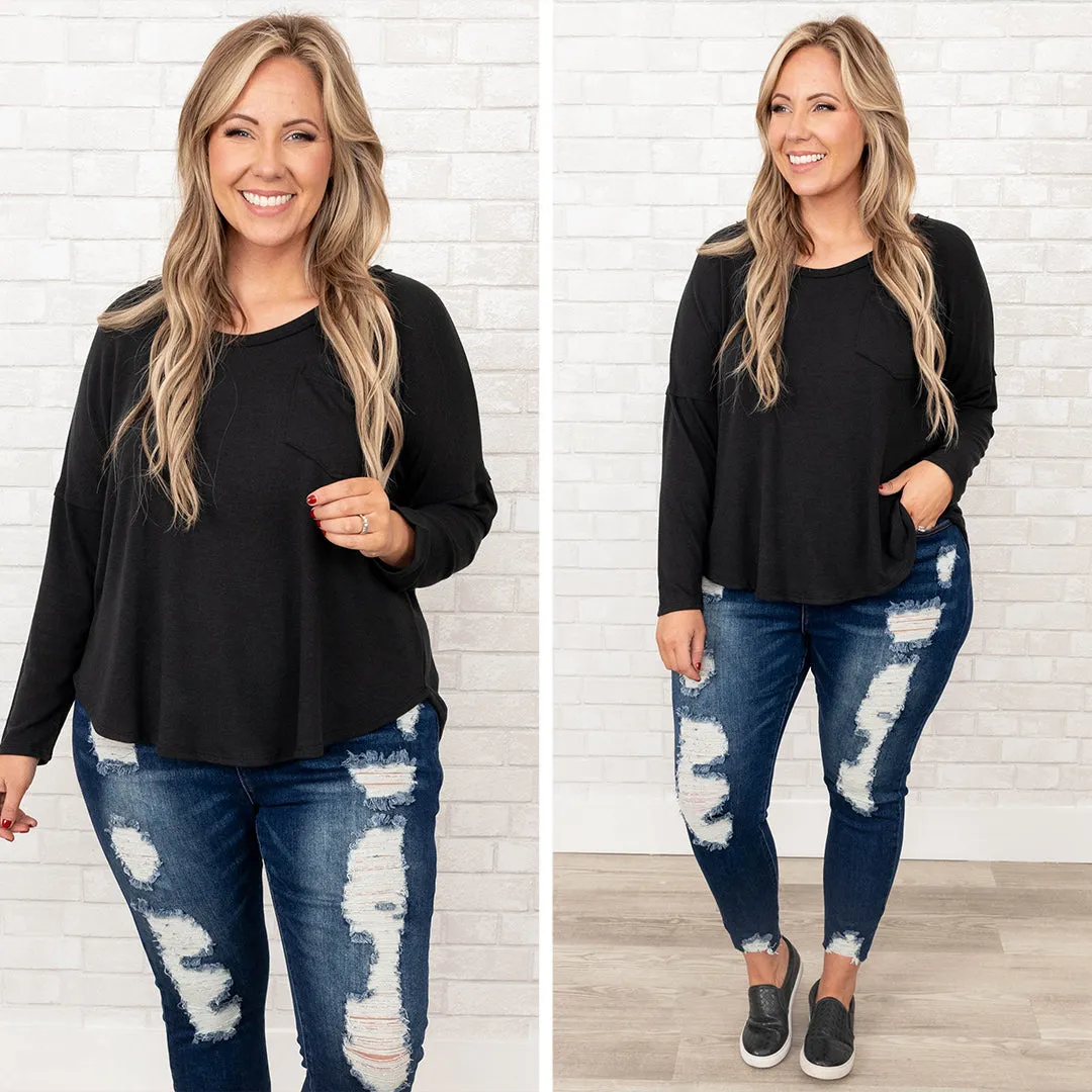 Plain As Day Top, Black