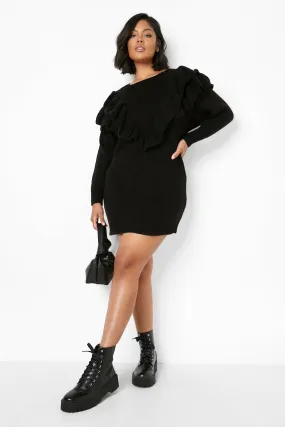 Plus Frill Detail Sweater Dress