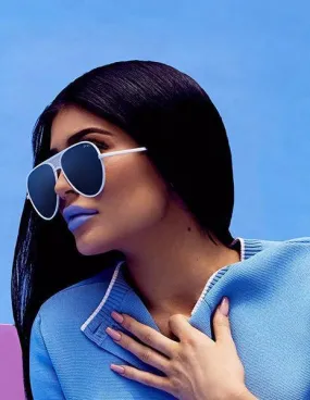 Quay x Kylie Iconic Aviator White Sunglasses