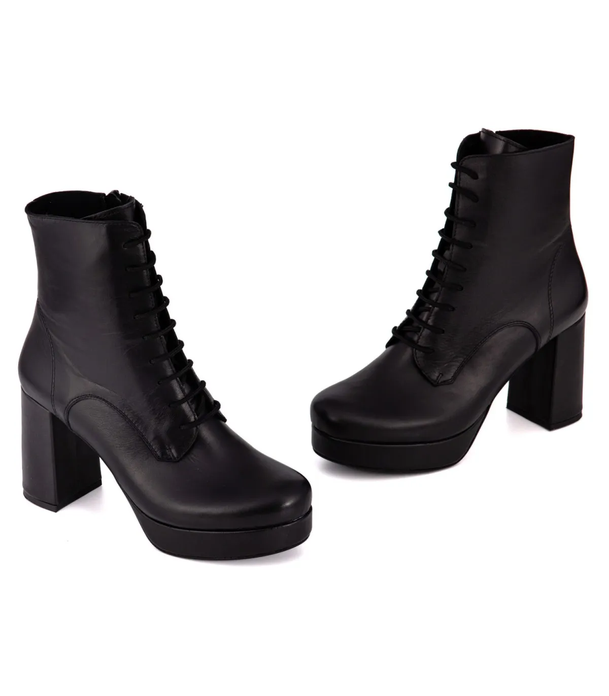 Ragazza Leather Army Boot- Black 0515