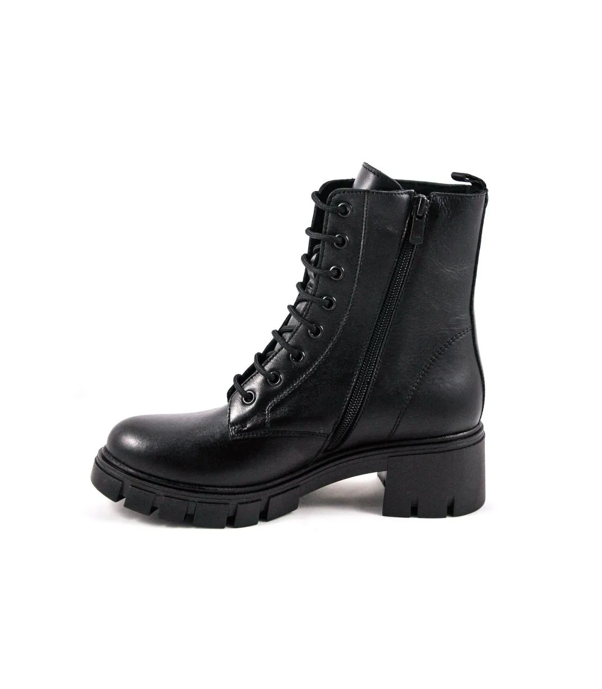 Ragazza Leather Army Boot- Black 0752