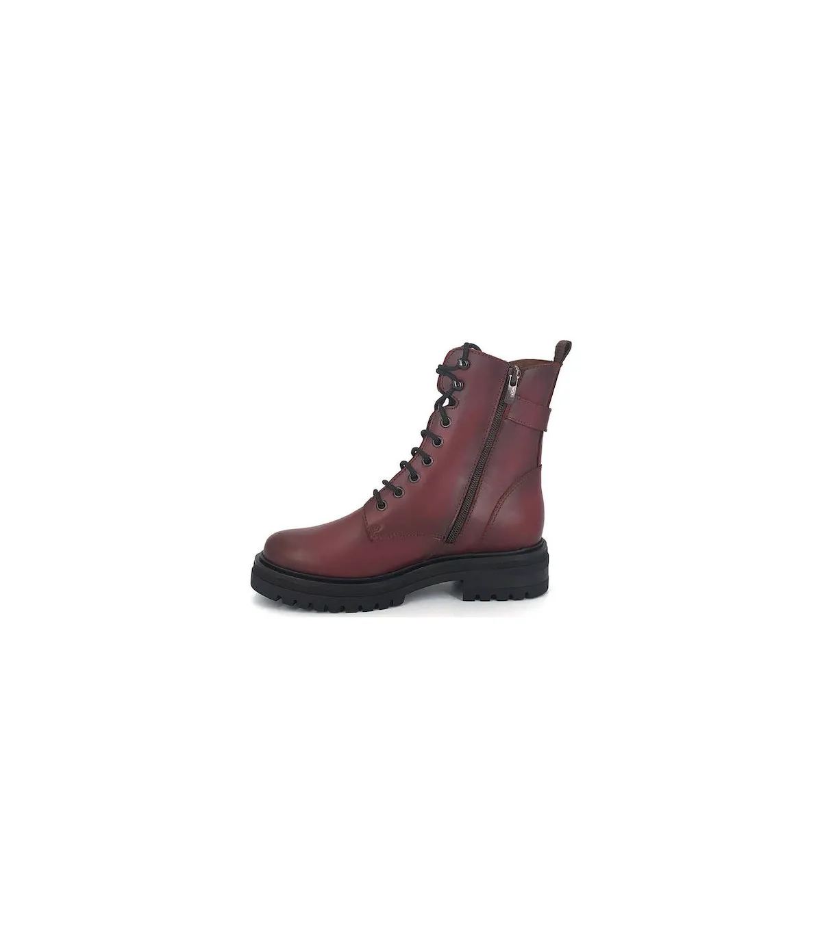 Ragazza Leather Army Boot- Bordo 0281