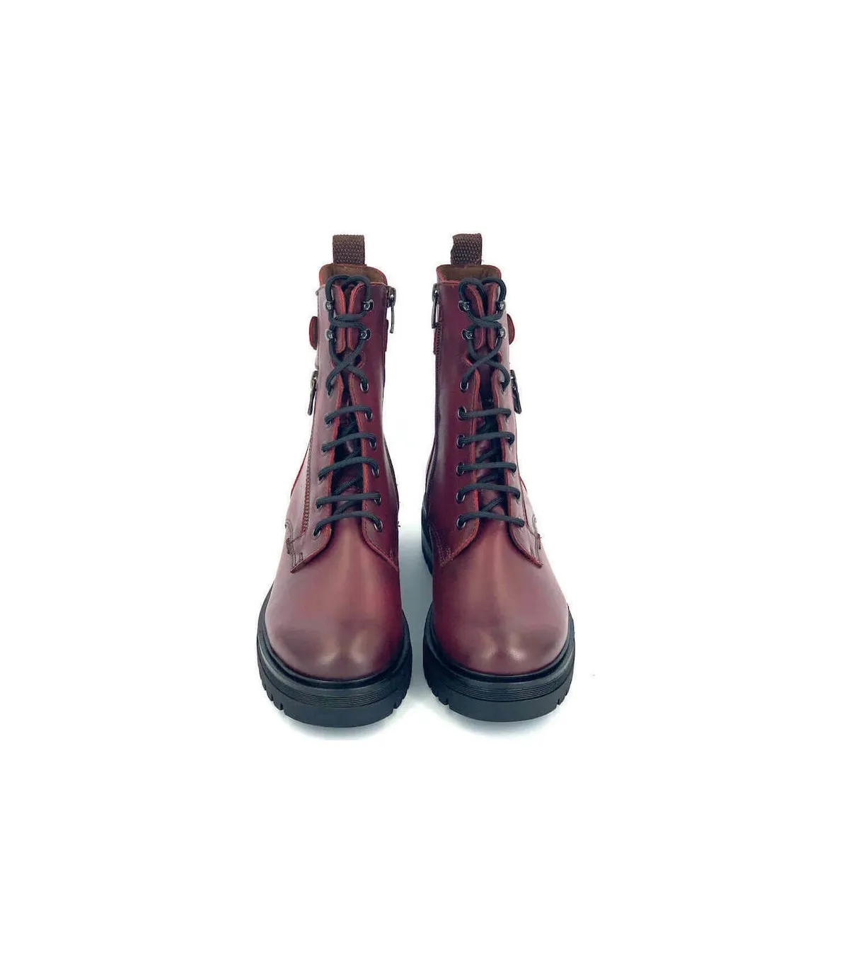 Ragazza Leather Army Boot- Bordo 0281