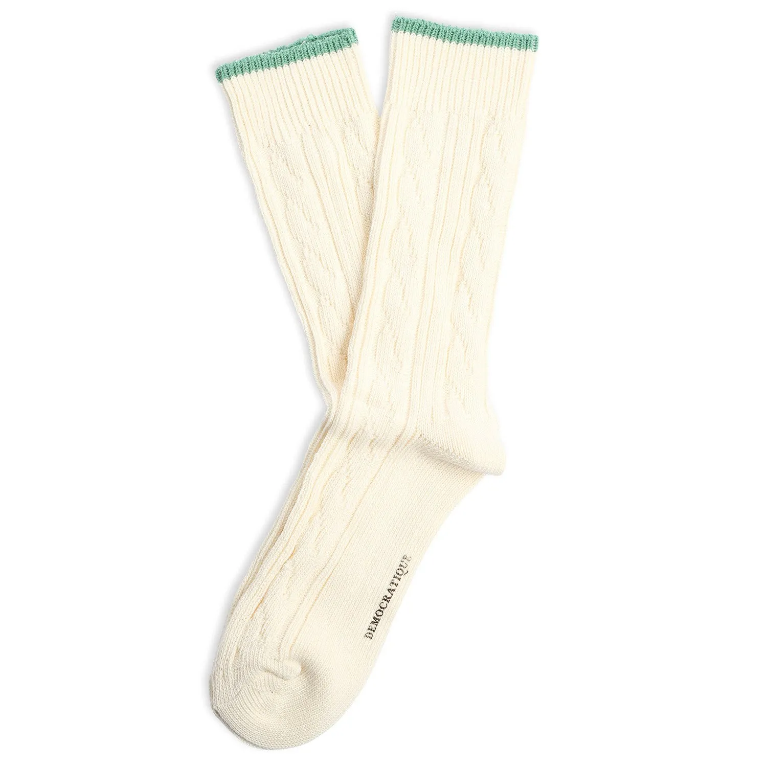 Relax Fisher Knit Supermelange Socks Off White / Soft Green