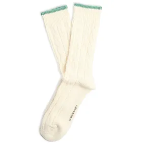 Relax Fisher Knit Supermelange Socks Off White / Soft Green