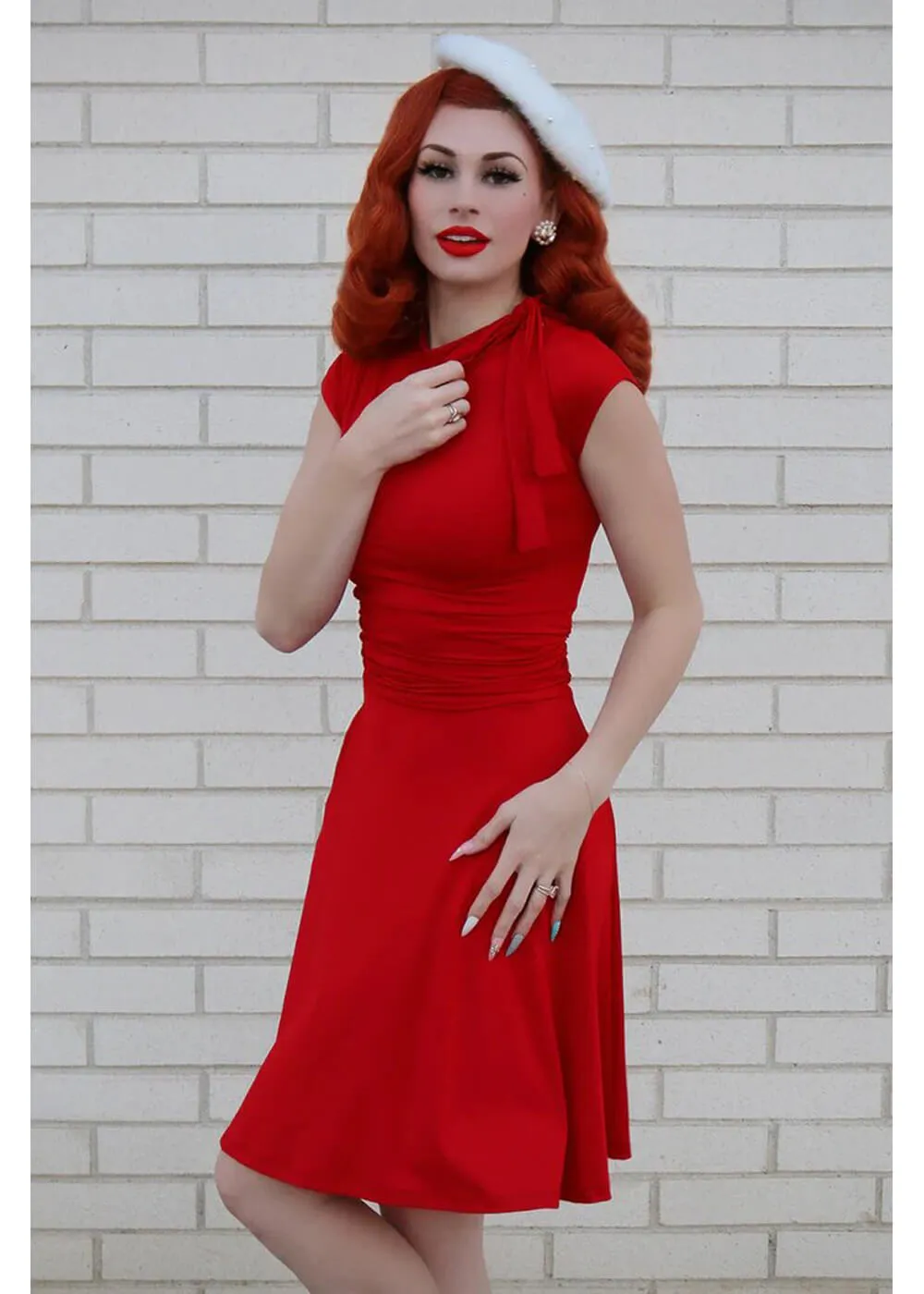 Retrolicious Bombshell 50's A-Line Dress Red