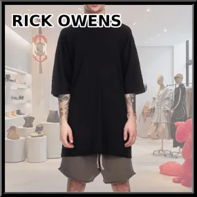 RICK OWENS  |Crew Neck Pullovers Street Style Plain Cotton Short Sleeves