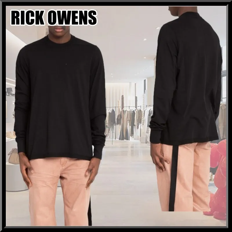 RICK OWENS  |Crew Neck Pullovers Sweat Street Style Long Sleeves Plain