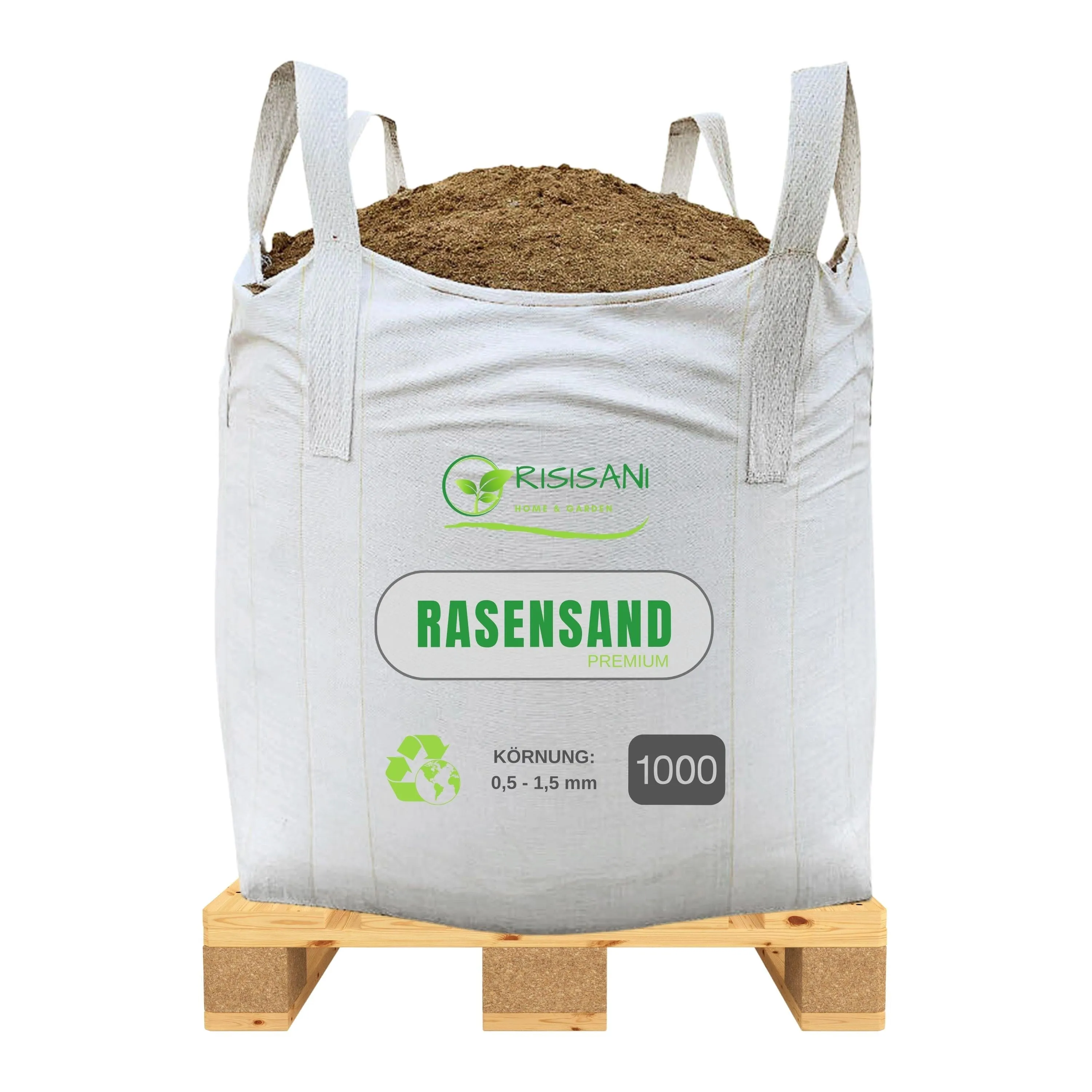 RISISANI Premium Rasensand 1000 kg | Quarzsand mit Krnung 0,5-1,5 mm