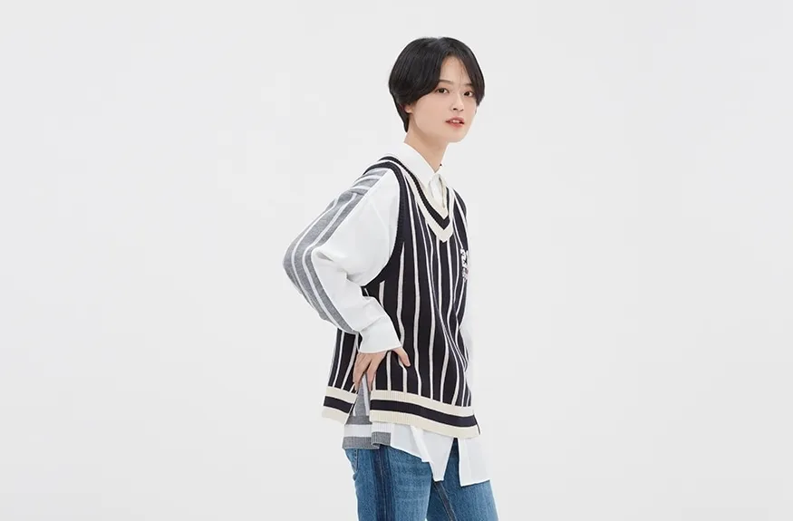 ROMANTIC CROWN  |Pullovers Stripes Unisex Street Style Oversized Logo