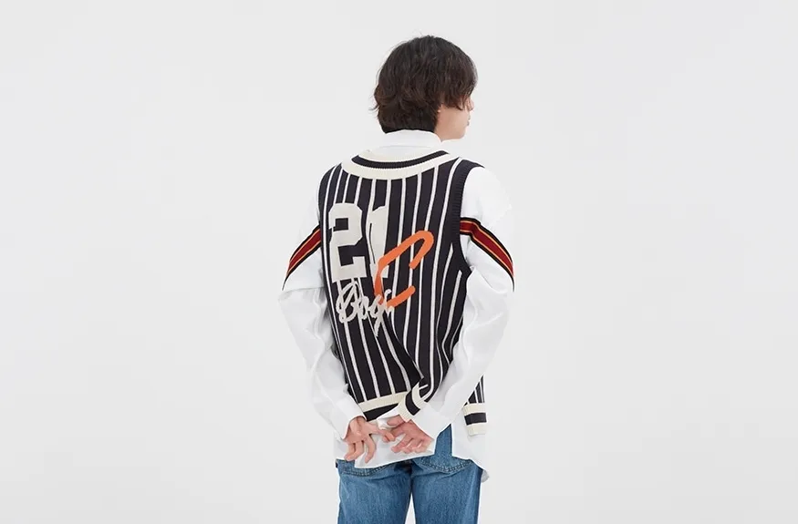 ROMANTIC CROWN  |Pullovers Stripes Unisex Street Style Oversized Logo