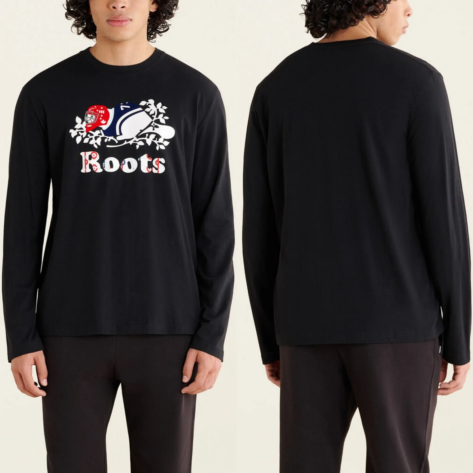 Roots  |Crew Neck Pullovers Street Style Long Sleeves Plain Cotton