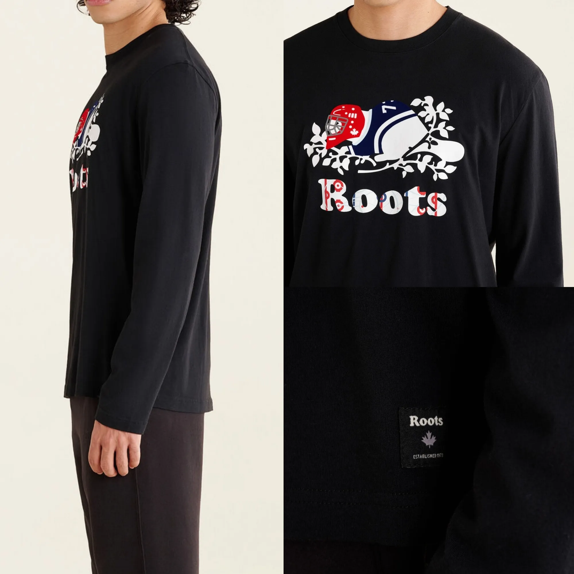 Roots  |Crew Neck Pullovers Street Style Long Sleeves Plain Cotton