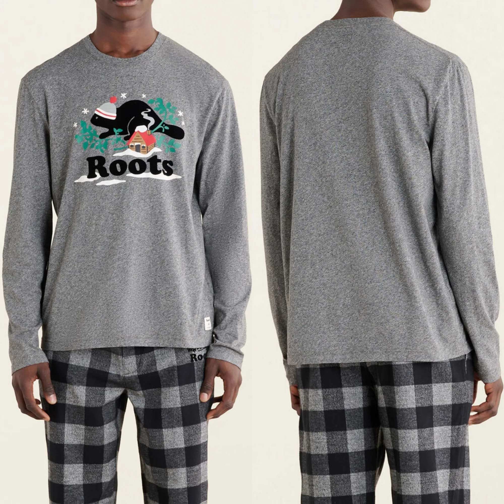 Roots  |Crew Neck Pullovers Street Style Long Sleeves Plain Cotton