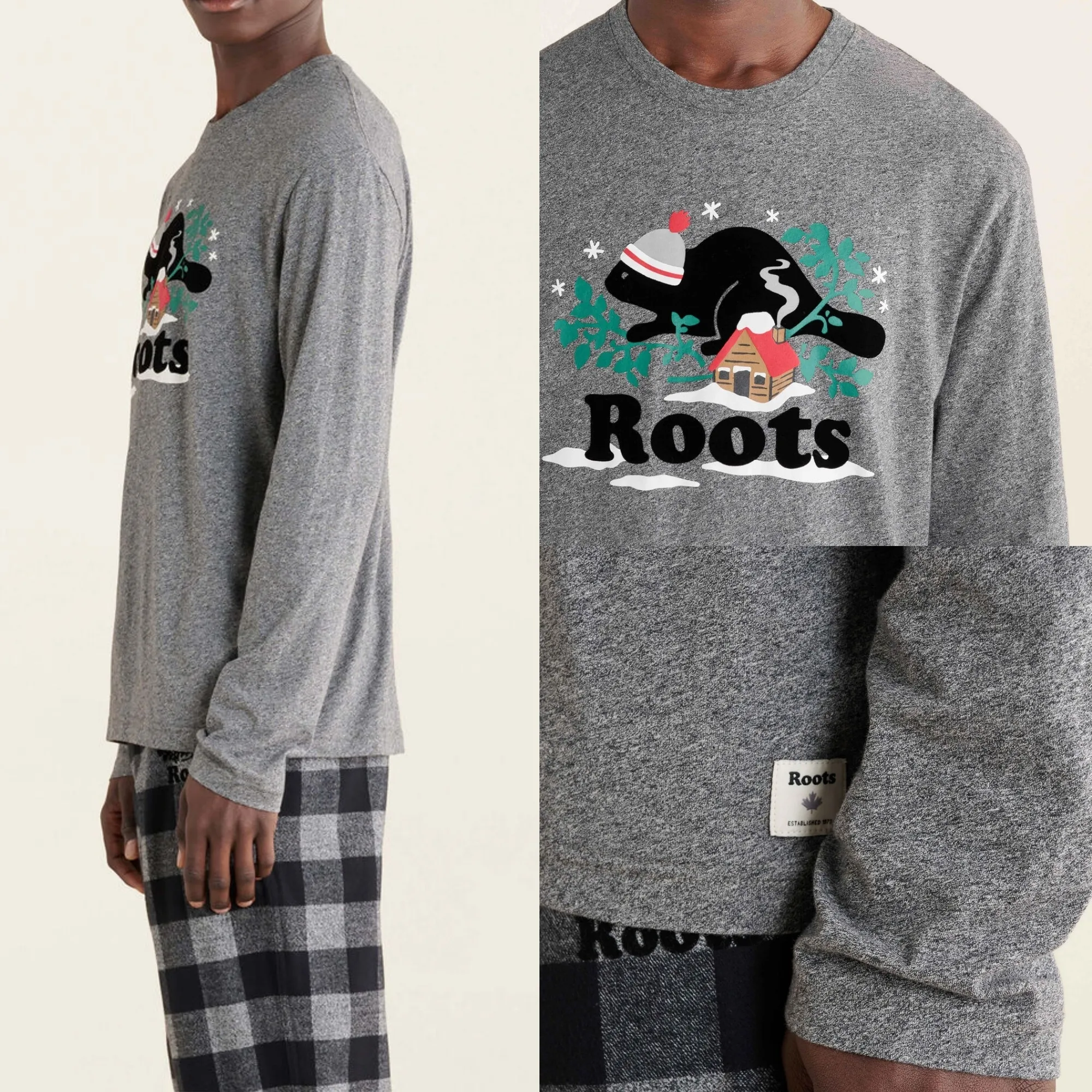 Roots  |Crew Neck Pullovers Street Style Long Sleeves Plain Cotton