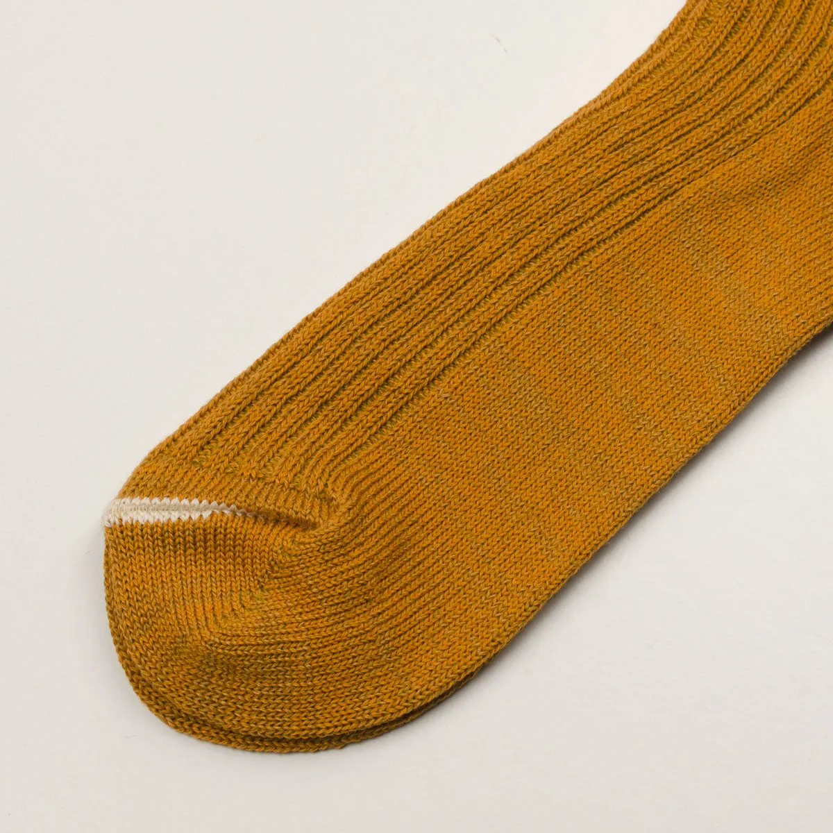 RoToTo - Hemp Organic Cotton Stripe Socks - Sunset Gold / White Sand