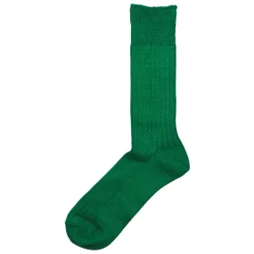 RoToTo - Linen Cotton Rib Crew Socks - Green