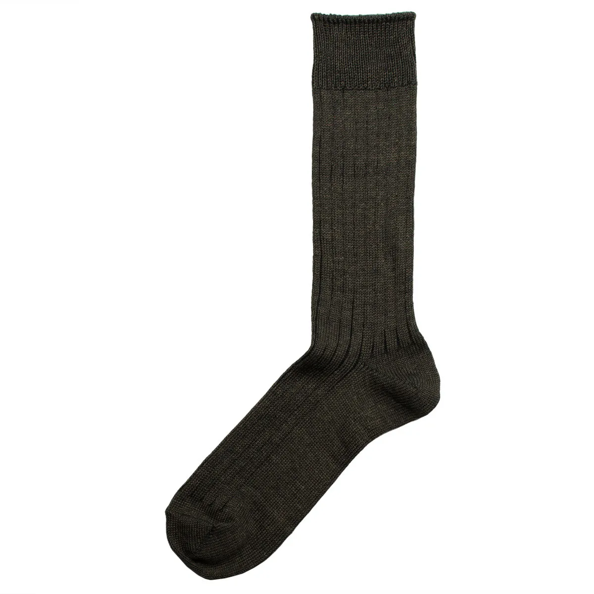 RoToTo - Linen Cotton Rib Socks - Charcoal