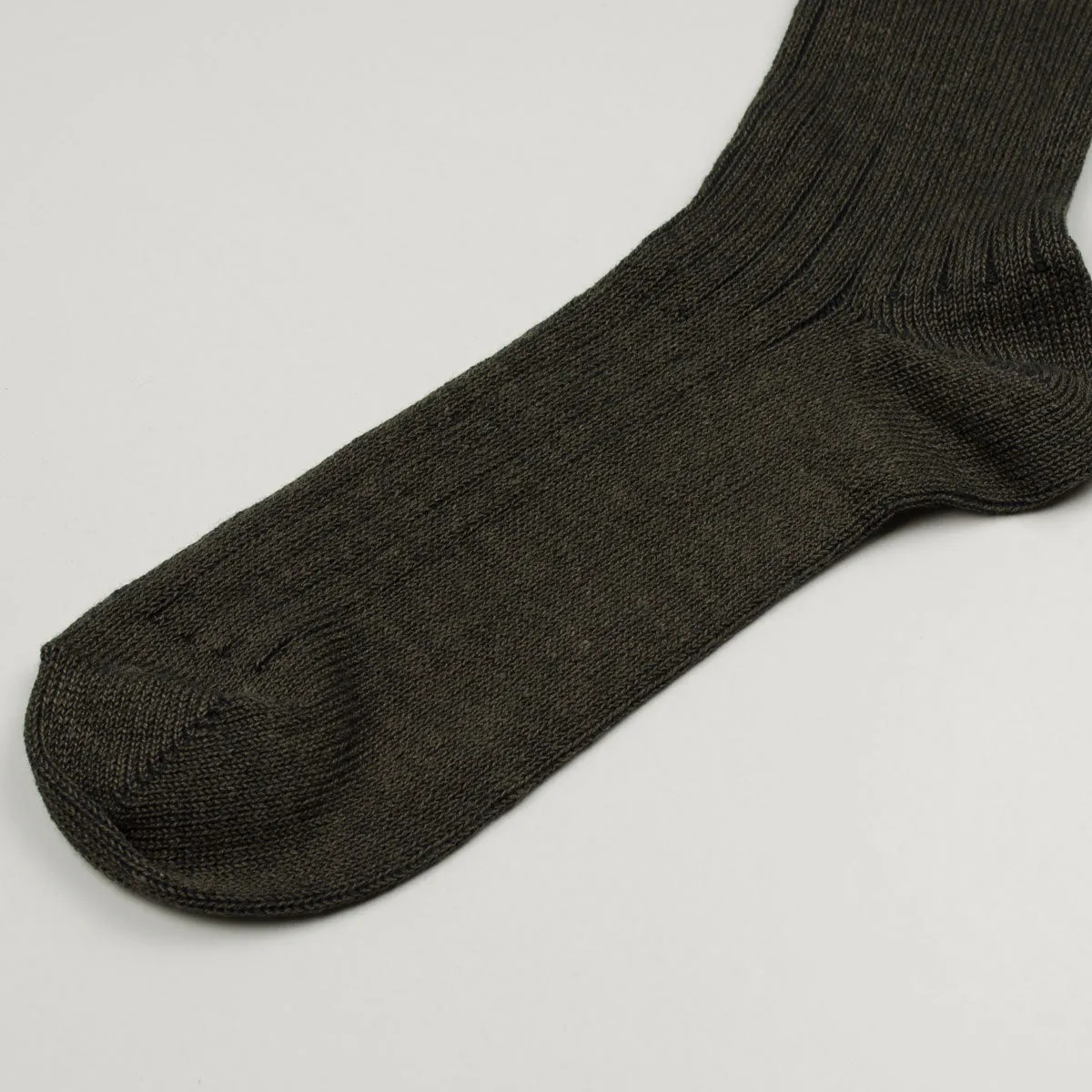 RoToTo - Linen Cotton Rib Socks - Charcoal