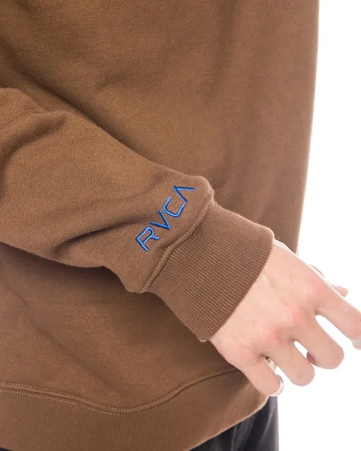 RVCA  |Crew Neck Unisex Long Sleeves Plain Logo Sweatshirts