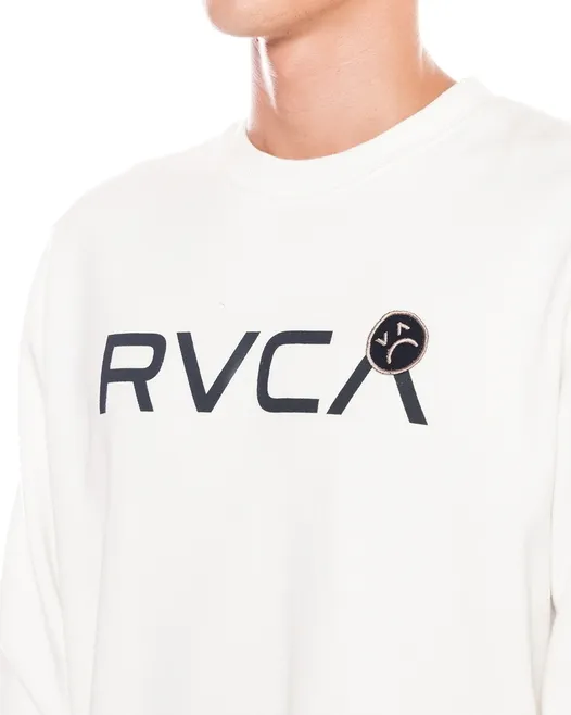 RVCA  |Crew Neck Unisex Long Sleeves Plain Logo Sweatshirts