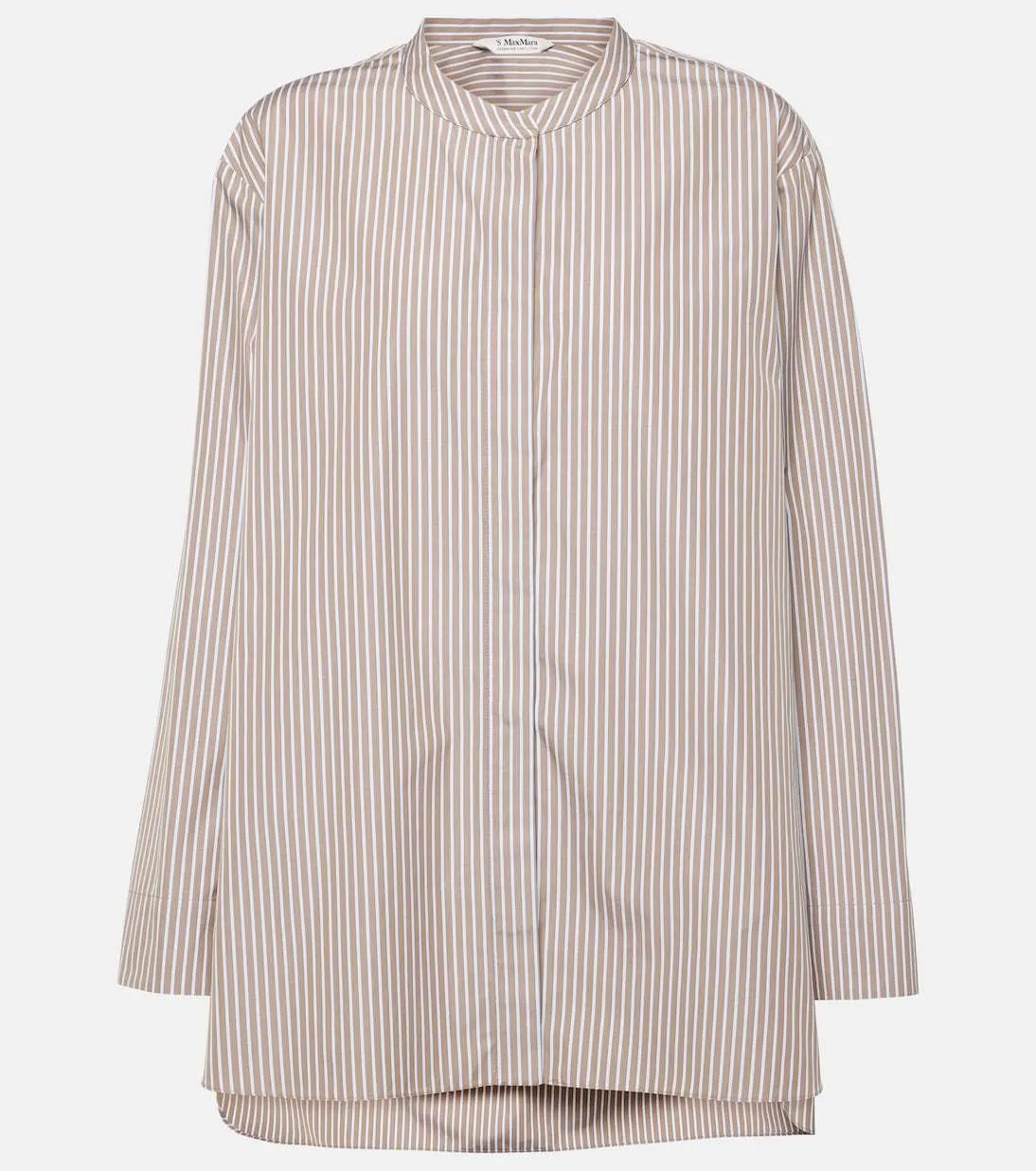 S Max Mara  |Stripes Casual Style Long Sleeves Cotton Office Style