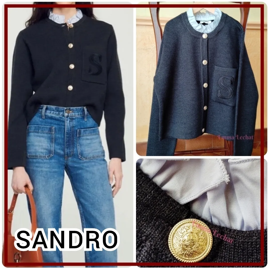 sandro  |Casual Style Blended Fabrics Street Style Long Sleeves Plain