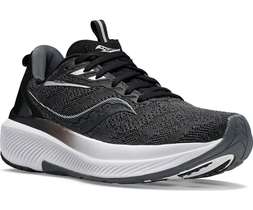 Saucony Mens Echelon 9 Athletic Shoes-Black/White