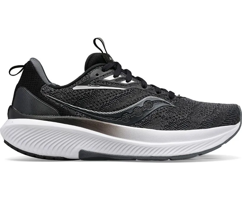 Saucony Mens Echelon 9 Athletic Shoes-Black/White