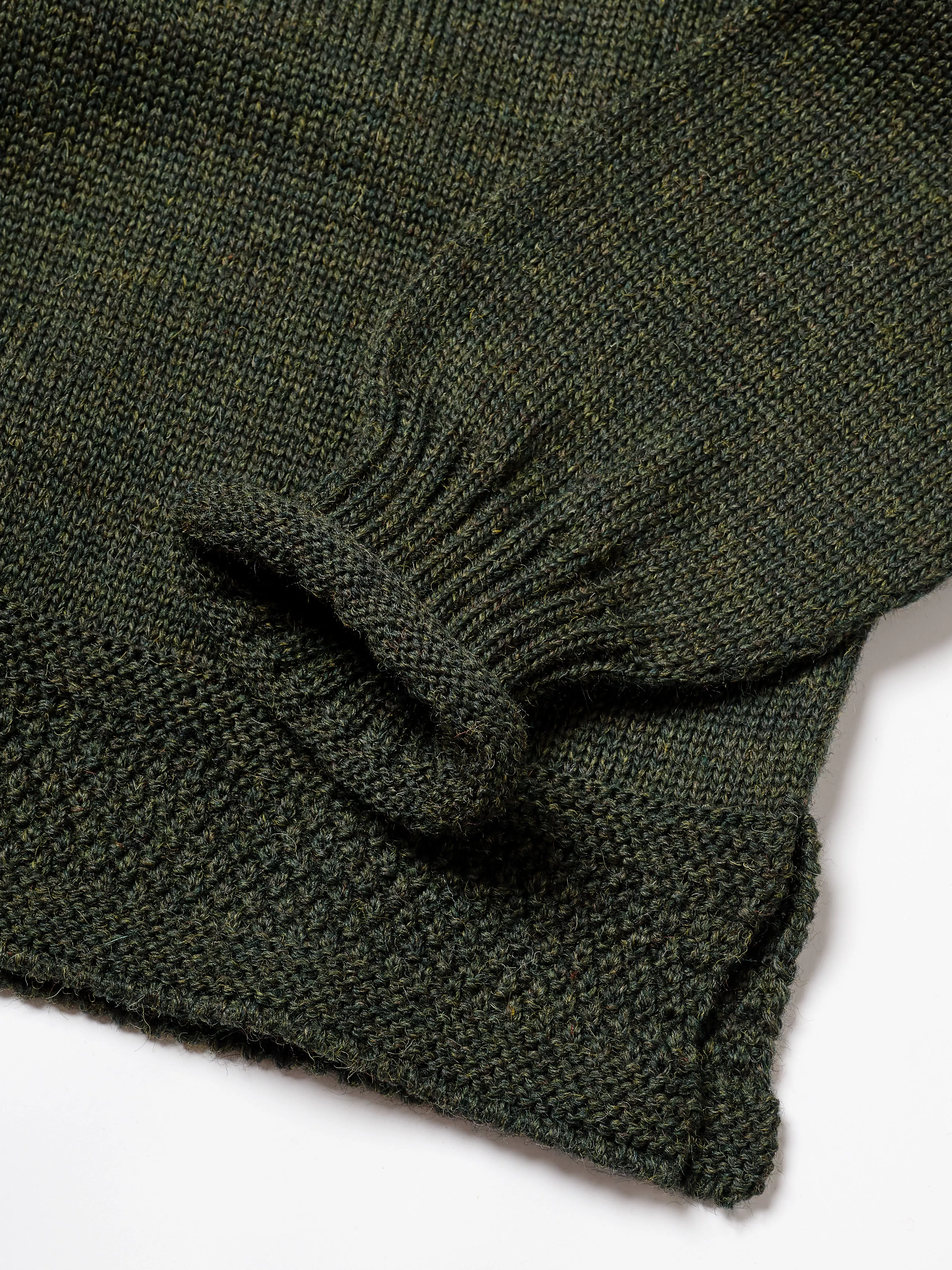 SE28 LODEN GREEN BRITISH WOOL GUERNSEY UNISEX SWEATER