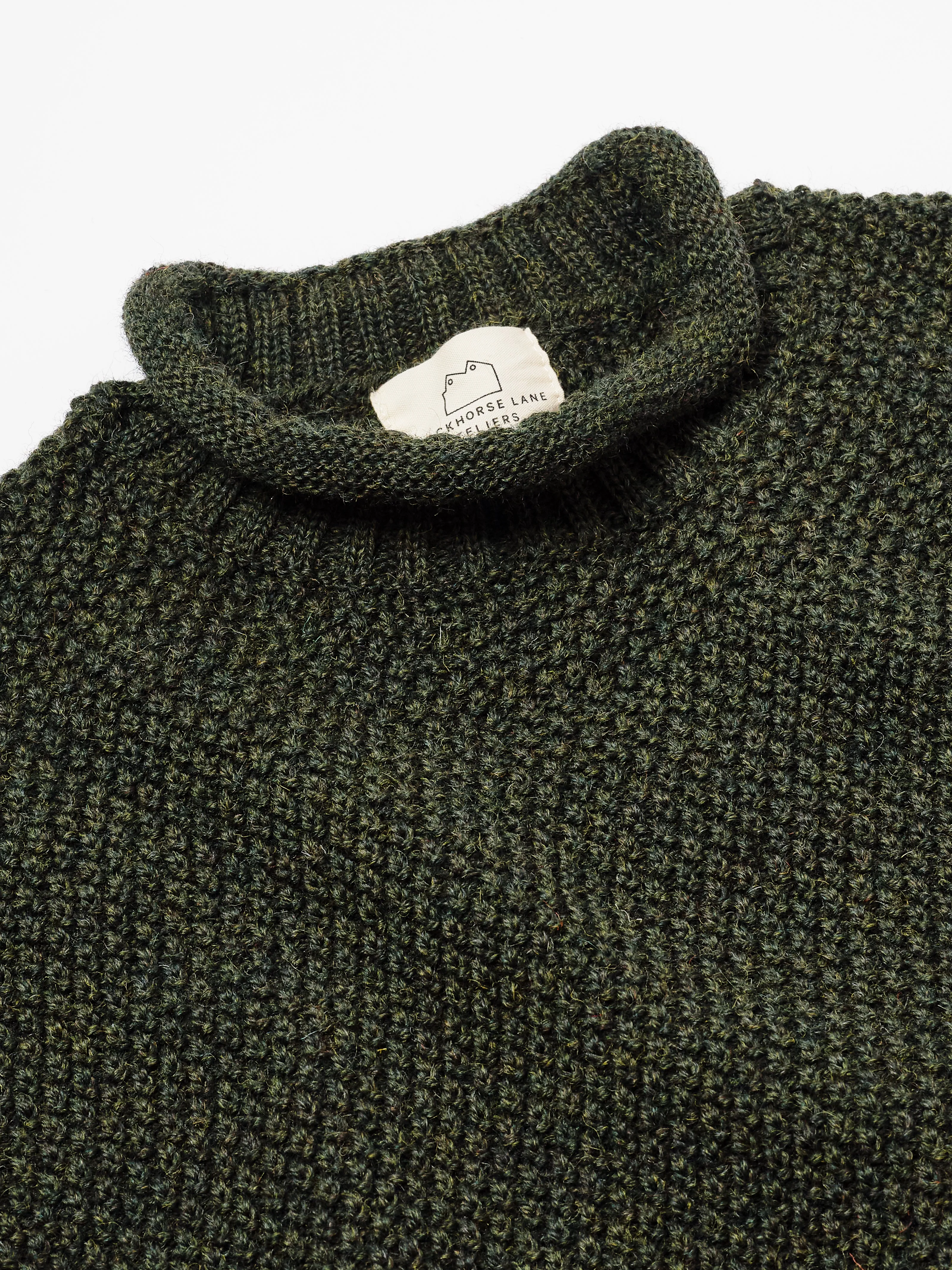 SE28 LODEN GREEN BRITISH WOOL GUERNSEY UNISEX SWEATER