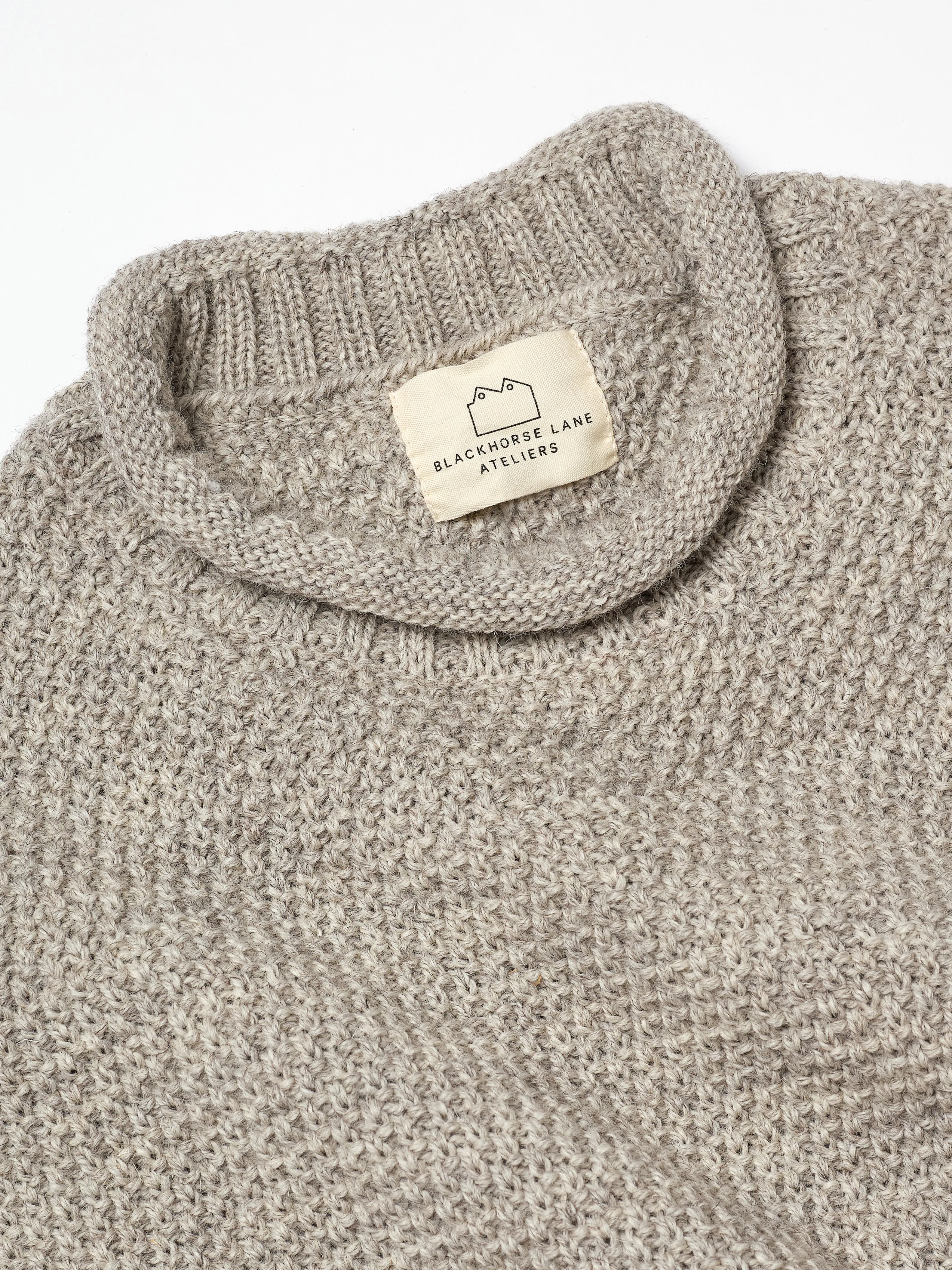 SE28 OATMEAL BRITISH WOOL GUERNSEY UNISEX SWEATER