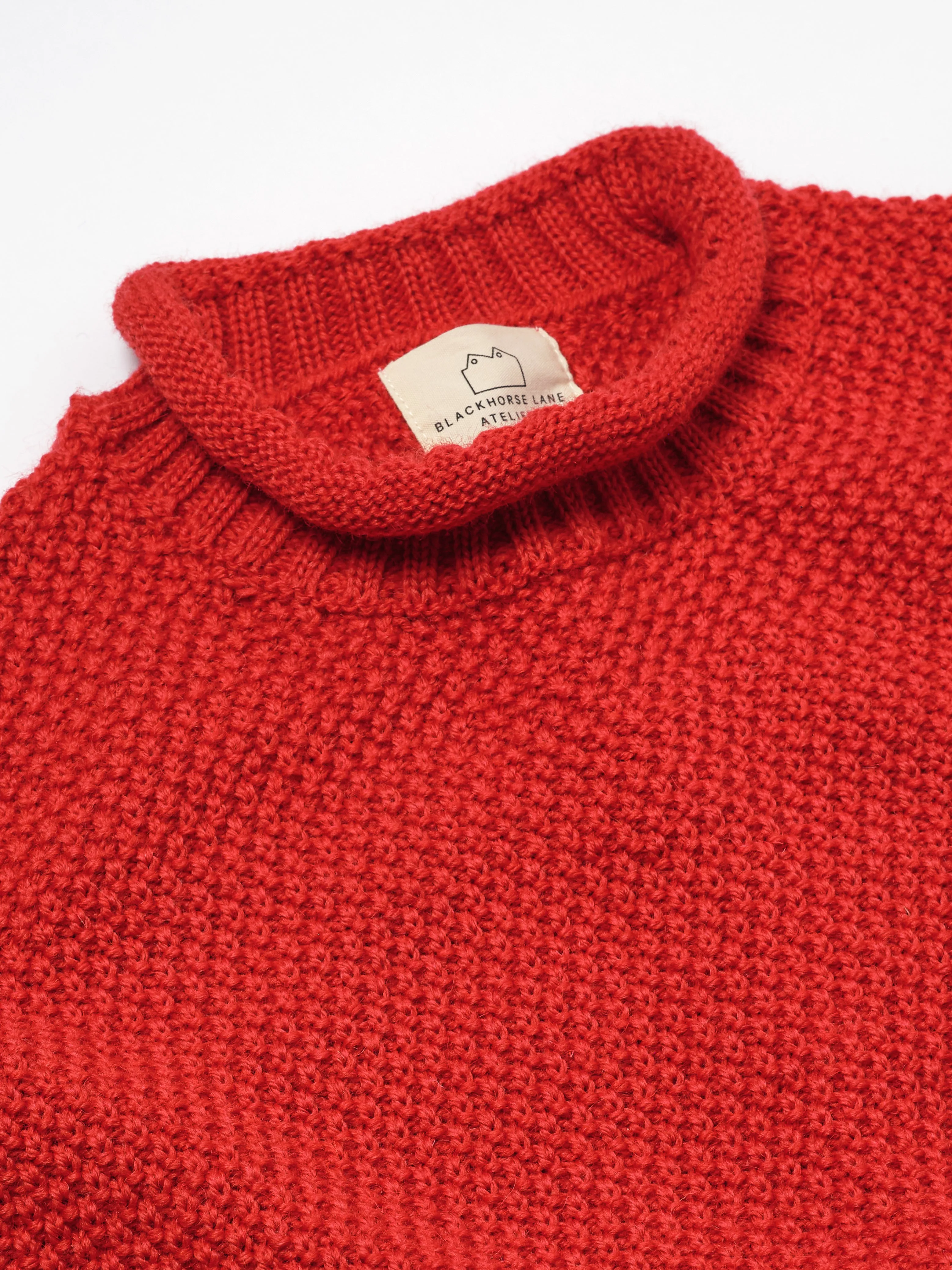 SE28 RED BRITISH WOOL GUERNSEY UNISEX SWEATER