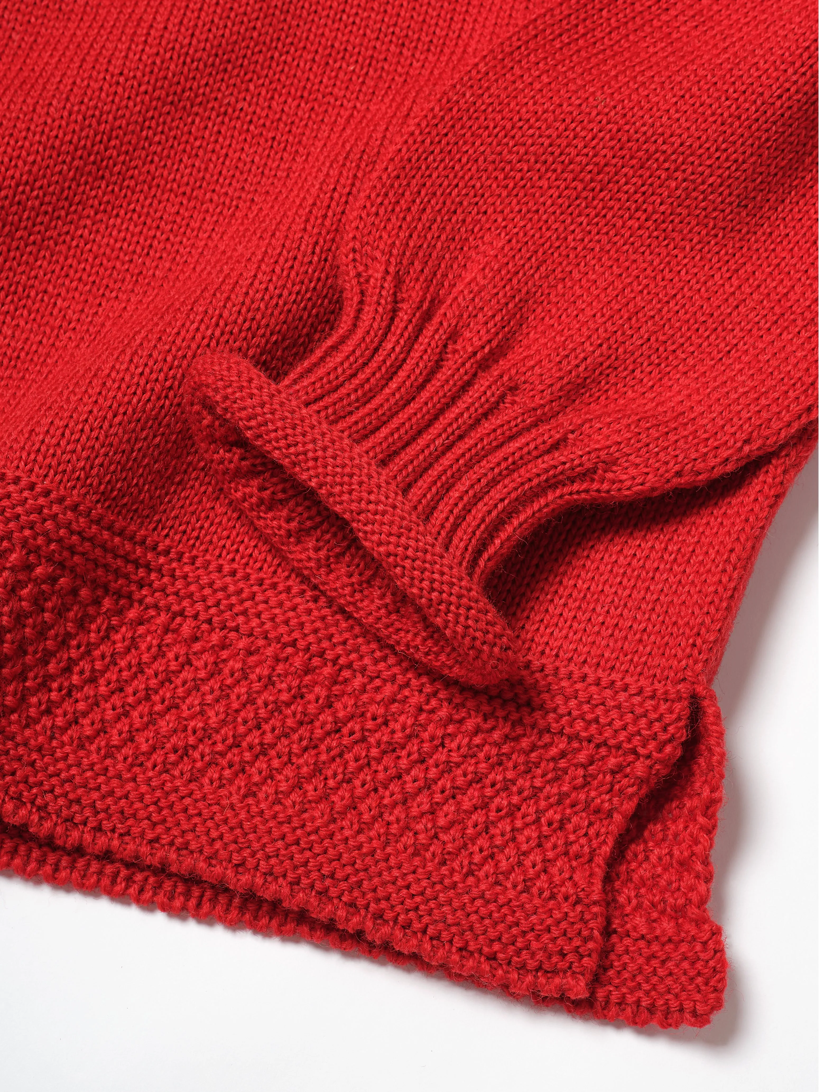 SE28 RED BRITISH WOOL GUERNSEY UNISEX SWEATER