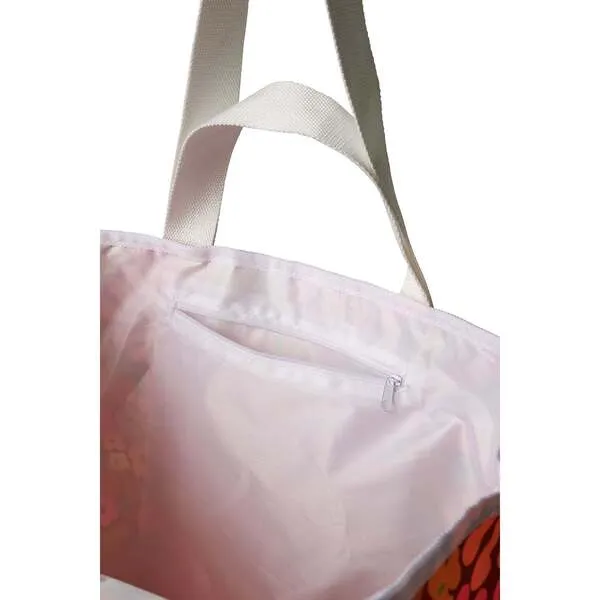 Seaesta Surf Fleurs Print Recycled Tote Bag, Peach & Orange